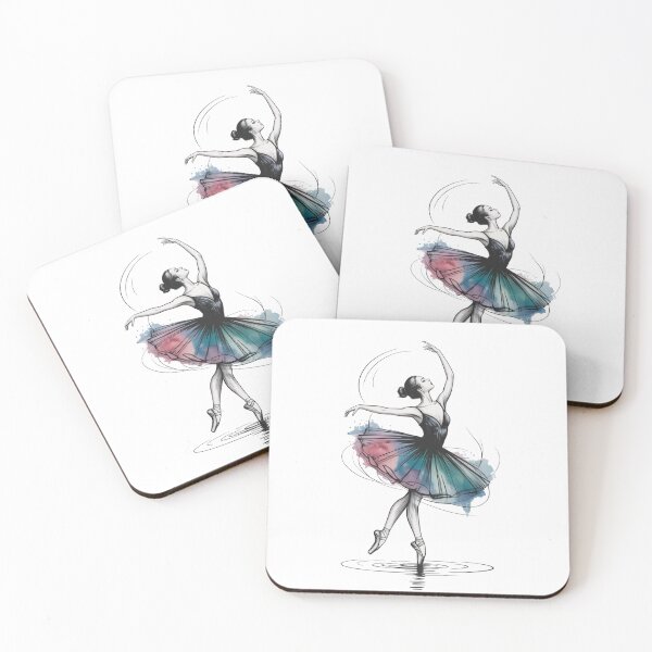 Item preview, Watercolor ballerina line art: pointe ballerina illustration, minimalist dance gift, t-shirt and wall art. designed and sold by FusiTink.