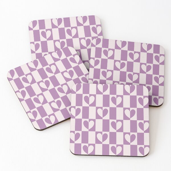 Item preview, purple heart checkerboard valentines pattern designed and sold by winterpumpkin.