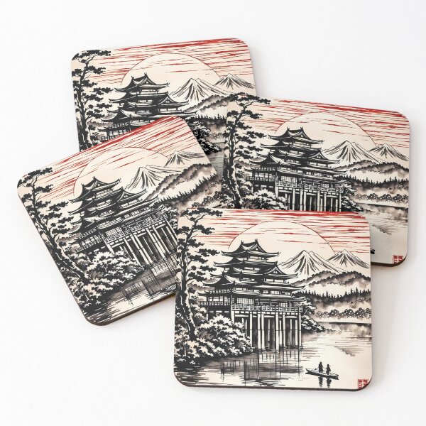 Item preview, Japan Red Morning Castle designed and sold by ArtHistoryPrint.