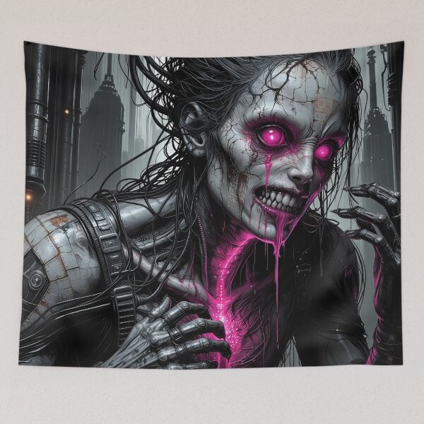 Item preview, Cybernetic Horror Entity in Neon Dystopia designed and sold by Insomnia Art Designs.