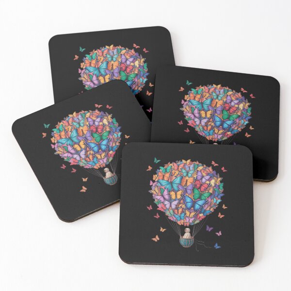 Item preview, Multicolored Morpho Butterflies Hot-Air Balloon Print designed and sold by traceydowns.
