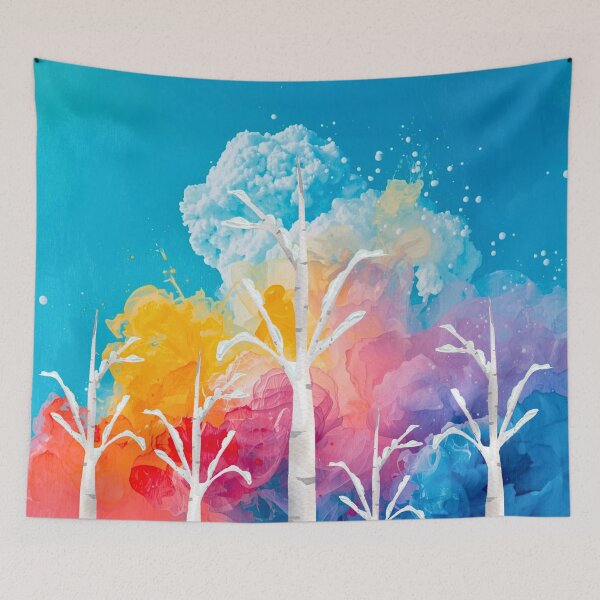 Item preview, Vibrant Trees Against Colorful Sky designed and sold by Modern-Tropical.