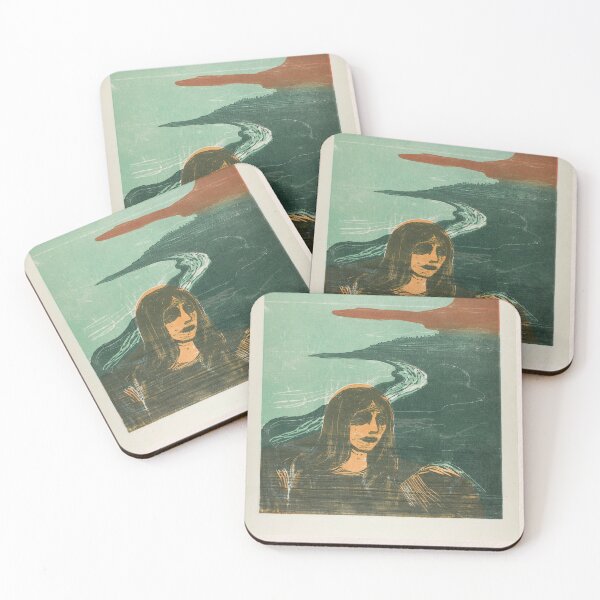 Item preview, Edvard Munch Woman Shore Expressionism designed and sold by LaFabricaArt.