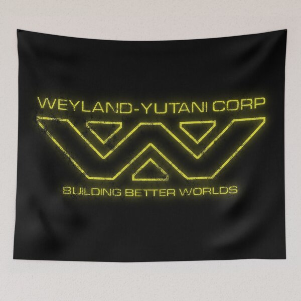 Item preview, Alien Weyland Yutani Corp Yellow Neon Logo Distressed designed and sold by Power Up Prints.