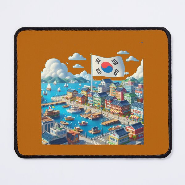 Item preview, Imgok Port Pohang Korea – Cute 3D Coastal City Label with Korean Flag , designed and sold by PaintMeWorld.