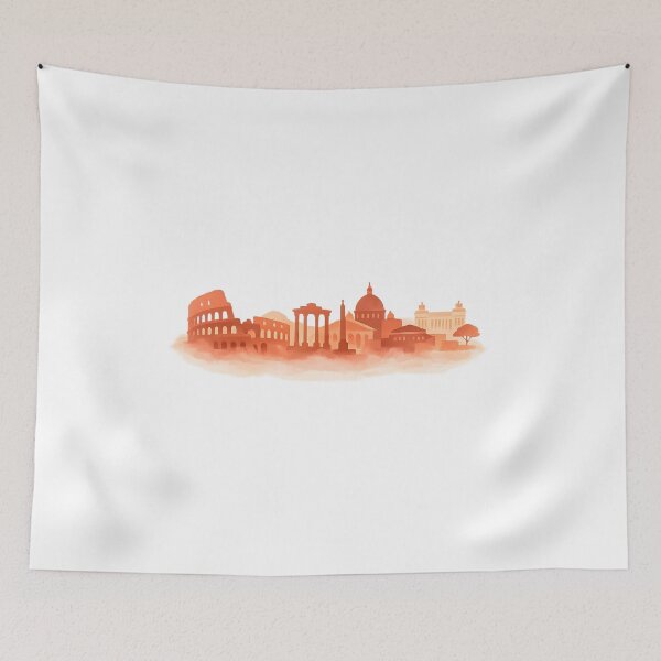 Item preview, Rome Terracotta Skyline – Warm Minimalist City Art designed and sold by KawaiiOrbit.