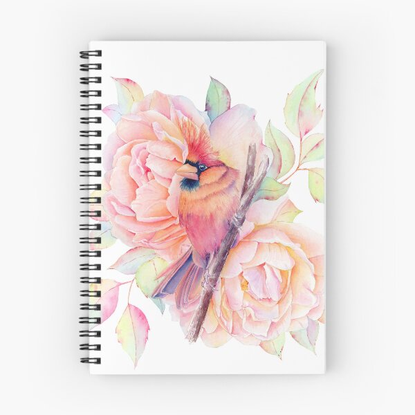 Item preview, Red Cardinal Bird with Roses designed and sold by jojowatercolors.