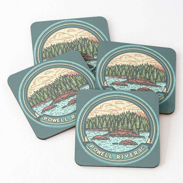 Item preview, Powell River, BC British Columbia Forested Coastline Retro Badge Canada designed and sold by meganohm.