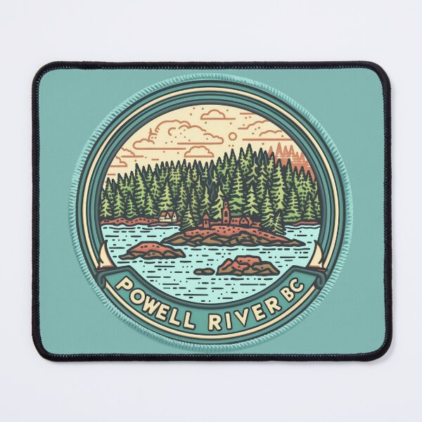 Item preview, Powell River, BC British Columbia Forested Coastline Retro Badge Canada designed and sold by meganohm.