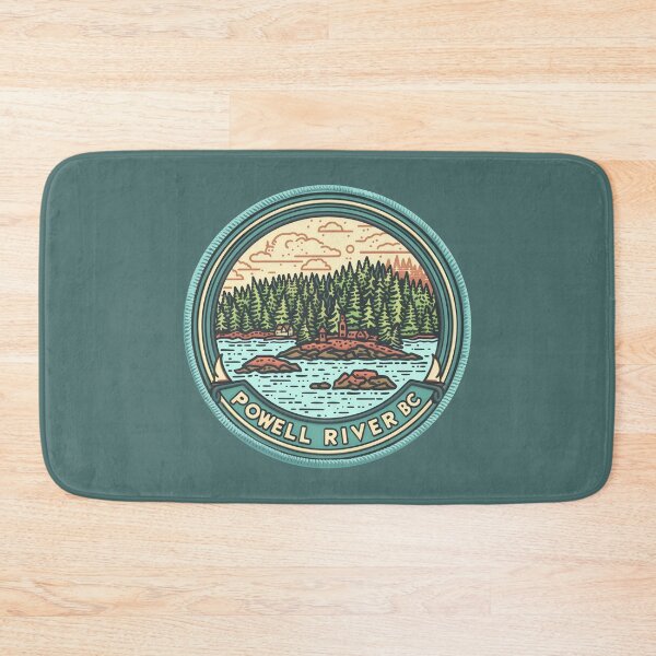 Item preview, Powell River, BC British Columbia Forested Coastline Retro Badge Canada designed and sold by meganohm.