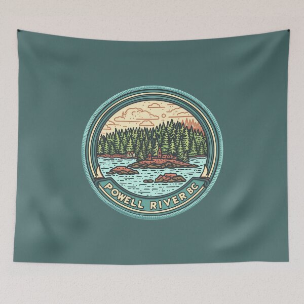 Item preview, Powell River, BC British Columbia Forested Coastline Retro Badge Canada designed and sold by meganohm.