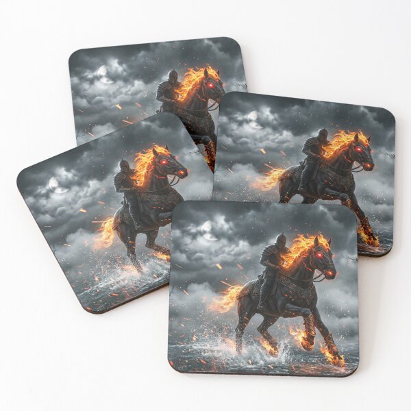 Item preview, Storm Rider: Fiery Horse in Moonlight designed and sold by Creative Inspire Store.