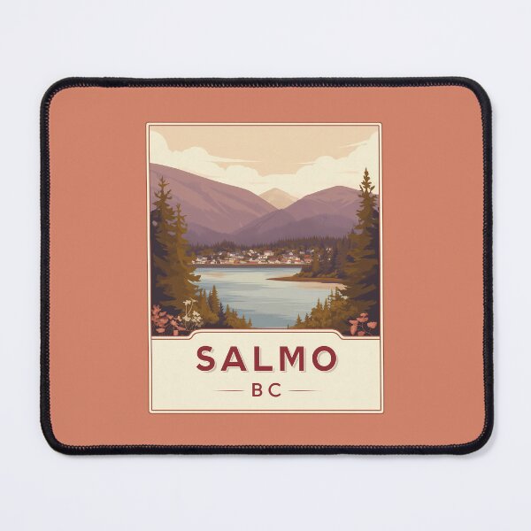 Item preview, Salmo British Columbia Canada Vintage Travel Art Salmo BC Scenic Lake & Mountains Canadian Outdoors Nature Landscape Salmo BC Tourism designed and sold by meganohm.
