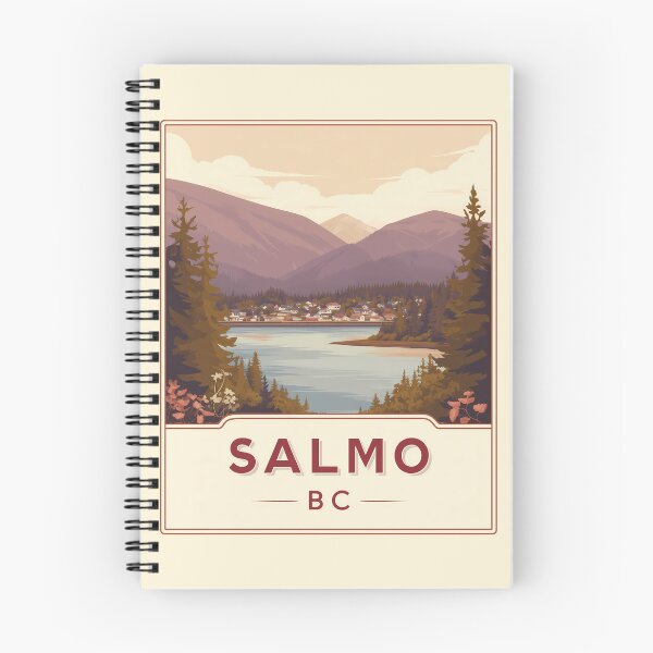 Item preview, Salmo British Columbia Canada Vintage Travel Art Salmo BC Scenic Lake & Mountains Canadian Outdoors Nature Landscape Salmo BC Tourism designed and sold by meganohm.