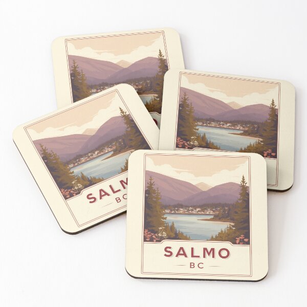 Item preview, Salmo British Columbia Canada Vintage Travel Art Salmo BC Scenic Lake & Mountains Canadian Outdoors Nature Landscape Salmo BC Tourism designed and sold by meganohm.