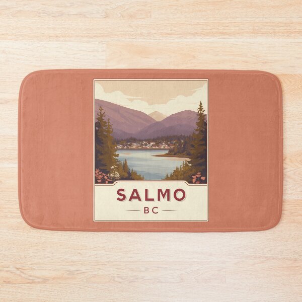 Item preview, Salmo British Columbia Canada Vintage Travel Art Salmo BC Scenic Lake & Mountains Canadian Outdoors Nature Landscape Salmo BC Tourism designed and sold by meganohm.