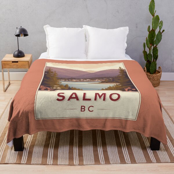 Item preview, Salmo British Columbia Canada Vintage Travel Art Salmo BC Scenic Lake & Mountains Canadian Outdoors Nature Landscape Salmo BC Tourism designed and sold by meganohm.