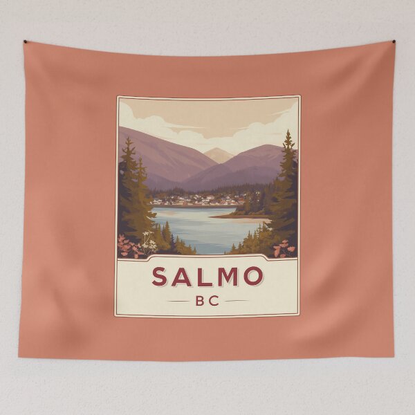 Item preview, Salmo British Columbia Canada Vintage Travel Art Salmo BC Scenic Lake & Mountains Canadian Outdoors Nature Landscape Salmo BC Tourism designed and sold by meganohm.