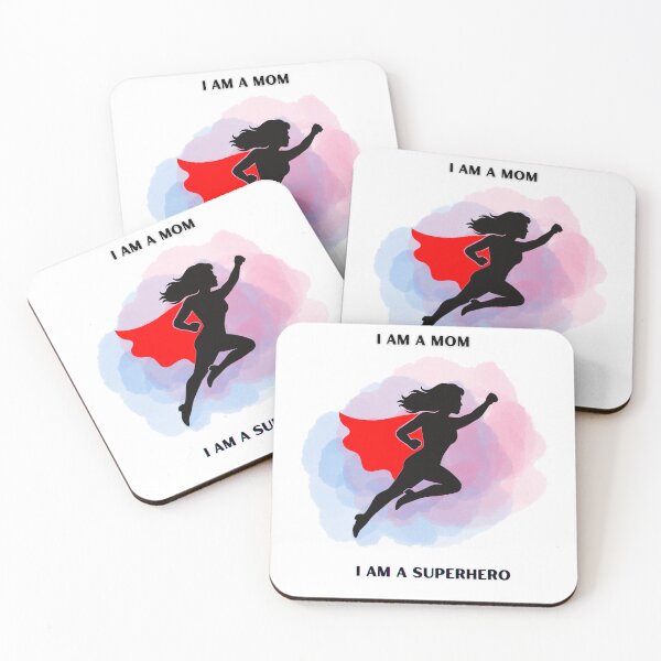 Item preview, Superhero Mom with Red Cape Illustration designed and sold by ChillModeOn.