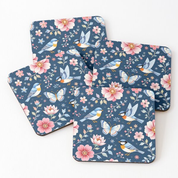 Item preview, Butterfly Bird and Floral Seamless Repeat designed and sold by Sharon Schwalbe.