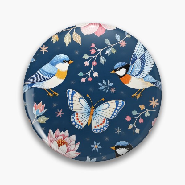 Item preview, Butterfly Bird and Floral Seamless Repeat designed and sold by Sharon Schwalbe.