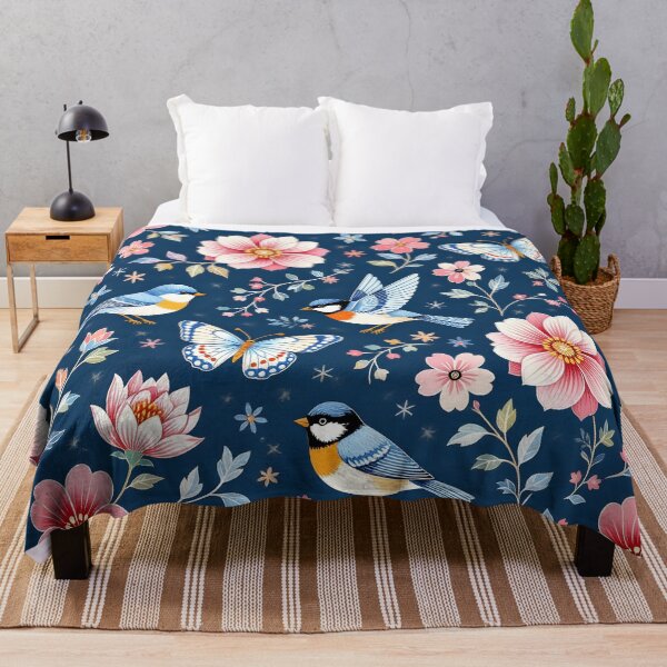 Item preview, Butterfly Bird and Floral Seamless Repeat designed and sold by Sharon Schwalbe.