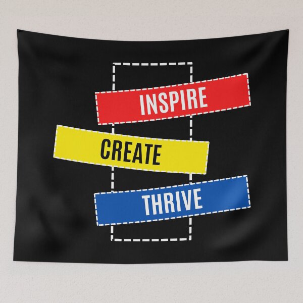 Item preview, Inspire Create Thrive Minimalist Aesthetic Typography Design designed and sold by EchoPrint Co..