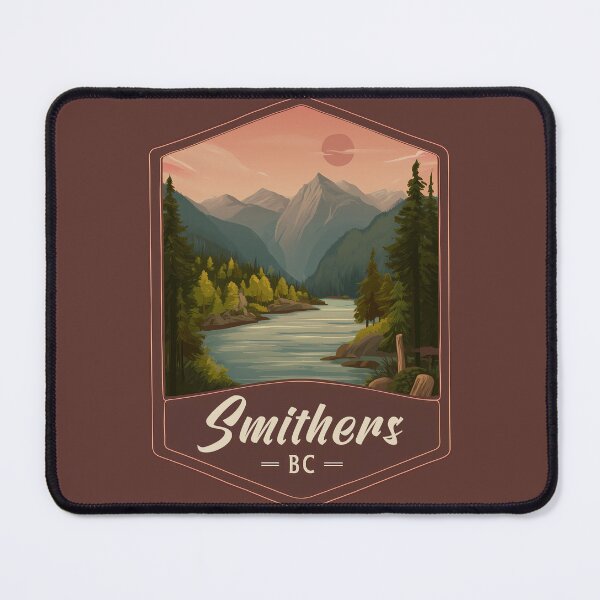 Item preview, Smithers British Columbia Canada Mountain Art Smithers BC Outdoor Landscape Badge Canadian Rockies Lake Scene designed and sold by meganohm.