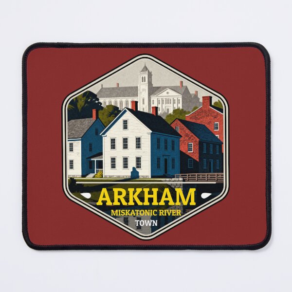 Item preview, Arkham – Miskatonic River Town Vintage Travel Badge designed and sold by GEEK-FACTORY-EU.