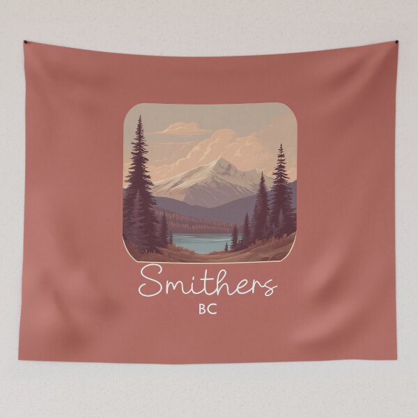 Item preview, Smithers British Columbia Canada Mountain Smithers BC Outdoor Landscape Canadian Rockies Lake Scene Illustration BC Nature designed and sold by meganohm.