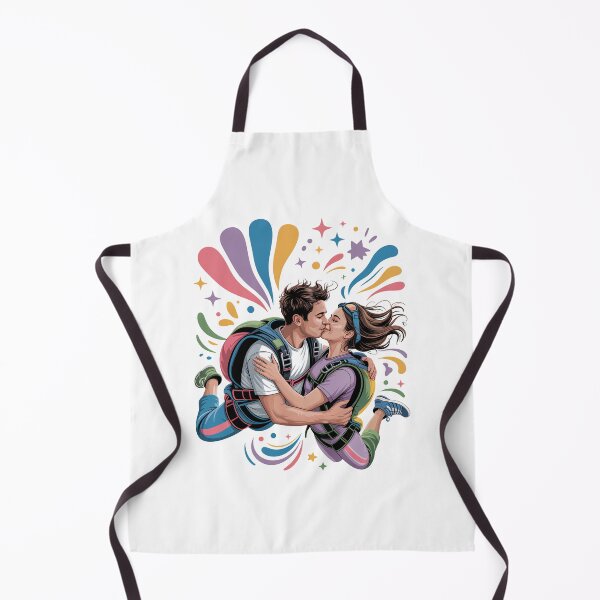 Item preview, Couple skydiving, skydiver couple kissing flying, extreme air sport designed and sold by SEBANOX.