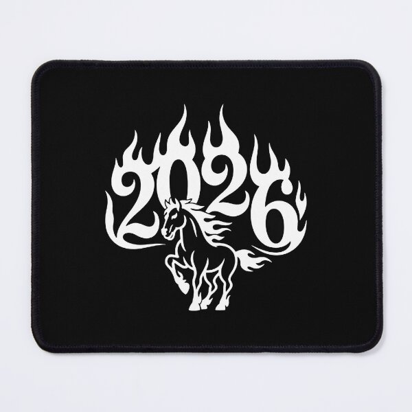 Item preview, Flame Horse 2026 Symbol – Blackwork Illustration designed and sold by NaturEdeN.
