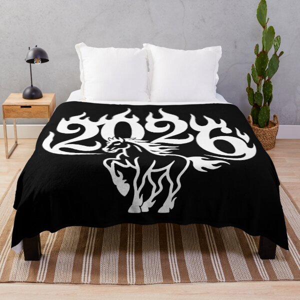Item preview, Flame Horse 2026 Symbol – Blackwork Illustration designed and sold by NaturEdeN.