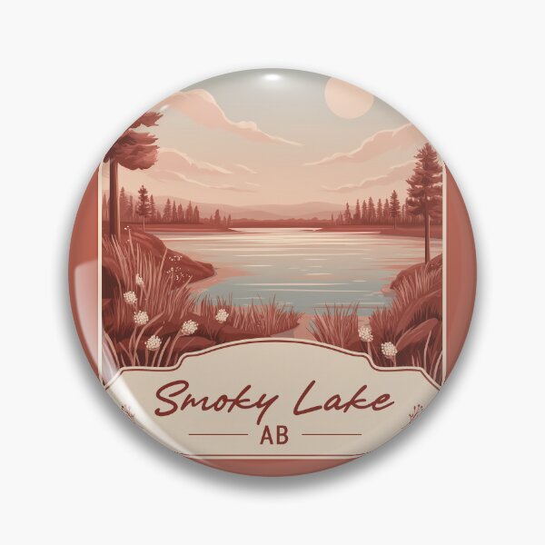 Item preview, Smoky Lake Alberta Canada Vintage Nature Smoky Lake AB Scenic Water Landscape Canadian Prairie & Lake Illustration designed and sold by meganohm.