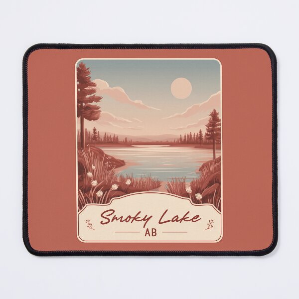 Item preview, Smoky Lake Alberta Canada Vintage Nature Smoky Lake AB Scenic Water Landscape Canadian Prairie & Lake Illustration designed and sold by meganohm.