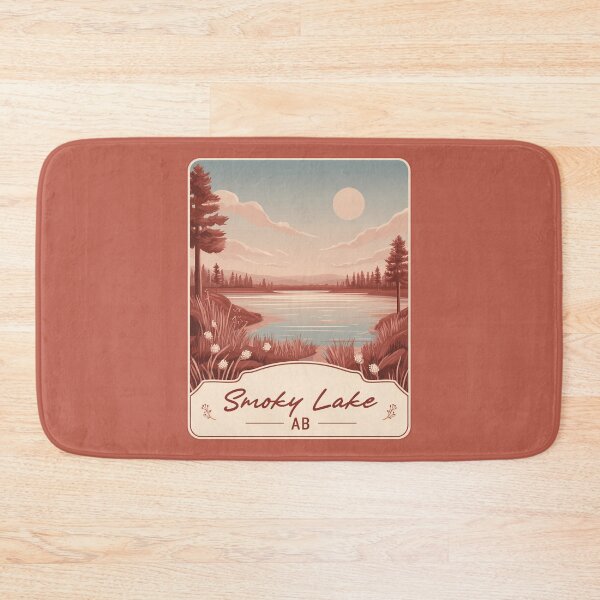 Item preview, Smoky Lake Alberta Canada Vintage Nature Smoky Lake AB Scenic Water Landscape Canadian Prairie & Lake Illustration designed and sold by meganohm.