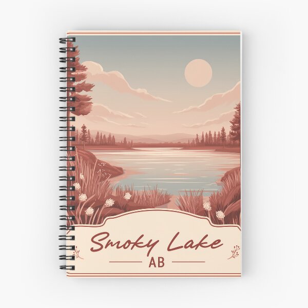 Item preview, Smoky Lake Alberta Canada Vintage Nature Smoky Lake AB Scenic Water Landscape Canadian Prairie & Lake Illustration designed and sold by meganohm.