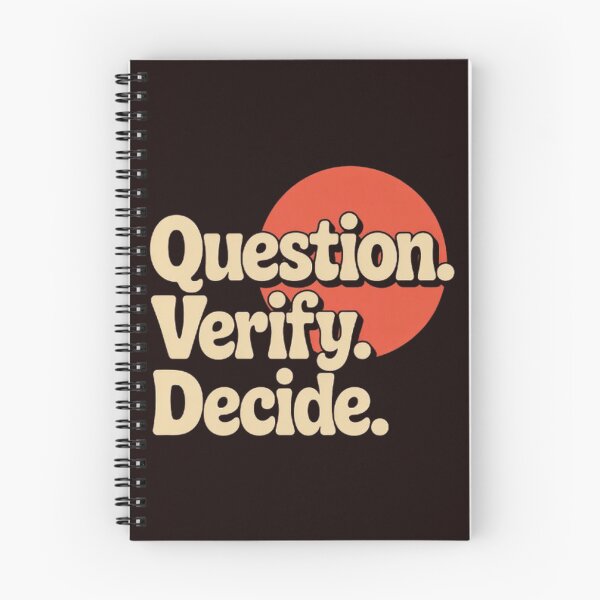 Item preview, Question. Verify. Decide. – Retro Critical Thinking Typography ,Red Circle designed and sold by masteryStore.