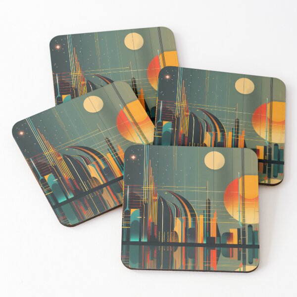 Item preview, Celestial Grid: Retro Futurist Metropolis designed and sold by NeoNebulaArt.