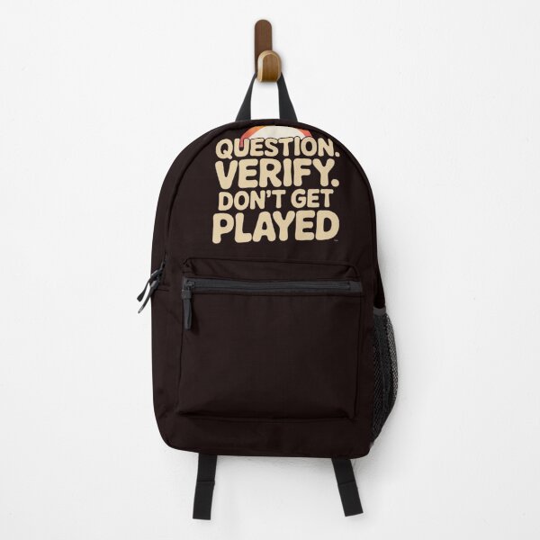 Item preview, Question. Verify. Don’t Get Played – Retro Typography Anti-Scam Quote Design designed and sold by masteryStore.