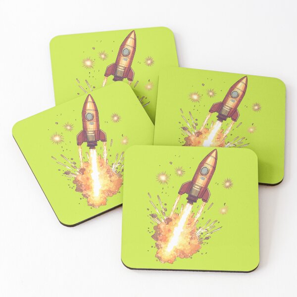 Item preview, Golden Retro Rocket Launch Illustration designed and sold by SyberGen.
