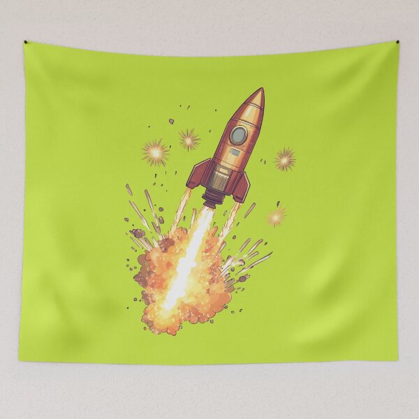 Item preview, Golden Retro Rocket Launch Illustration designed and sold by SyberGen.