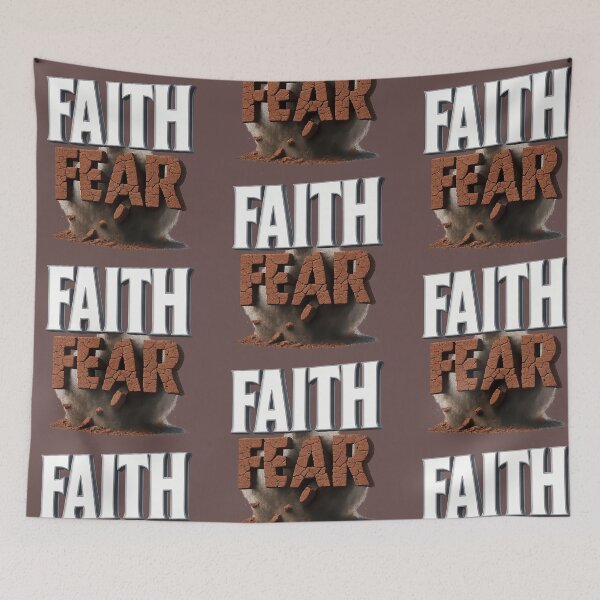 Item preview, FAITH OVER FEAR - Crushing Stone Art - Christian Quote designed and sold by Urban-InkStudio.