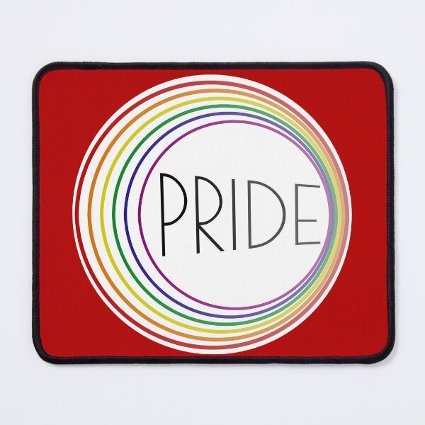 Item preview, Red Rainbow Gay Pride Line Art Faded Circles designed and sold by TackyTime.
