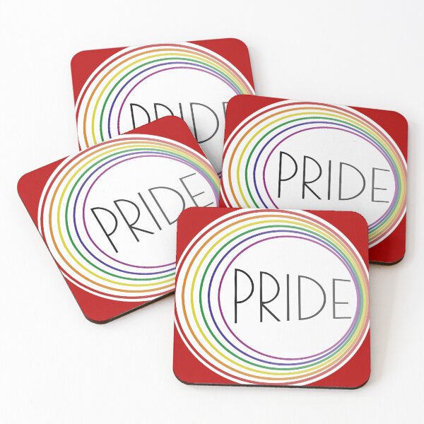 Item preview, Red Rainbow Gay Pride Line Art Faded Circles designed and sold by TackyTime.