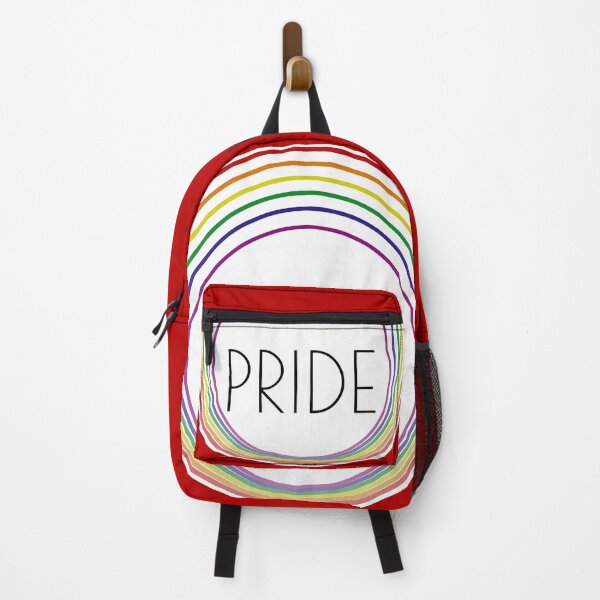 Item preview, Red Rainbow Gay Pride Line Art Faded Circles designed and sold by TackyTime.