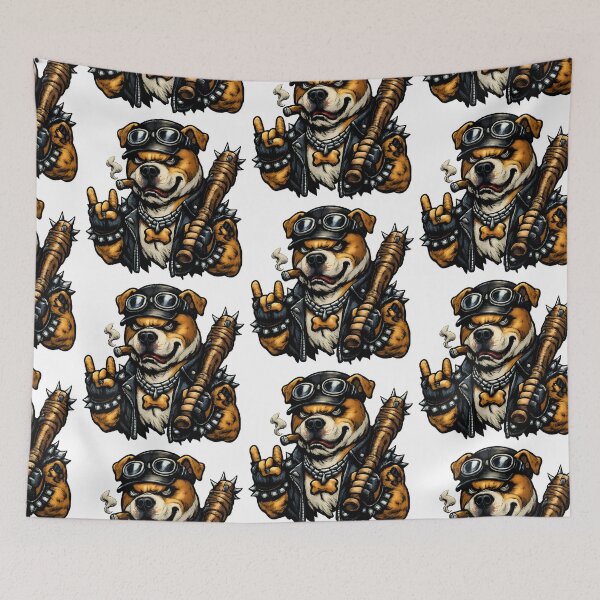 Item preview, Biker Dog Rebel Attitude Illustration designed and sold by TeeTimeTreasure.