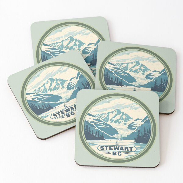 Item preview, Stewart British Columbia Canada Circle Badge Art Stewart BC Sailboats & Glacier Mountains Coastal Mountain designed and sold by meganohm.