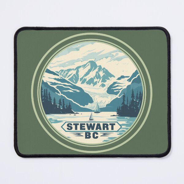 Item preview, Stewart British Columbia Canada Circle Badge Art Stewart BC Sailboats & Glacier Mountains Coastal Mountain designed and sold by meganohm.