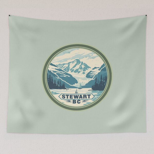 Item preview, Stewart British Columbia Canada Circle Badge Art Stewart BC Sailboats & Glacier Mountains Coastal Mountain designed and sold by meganohm.